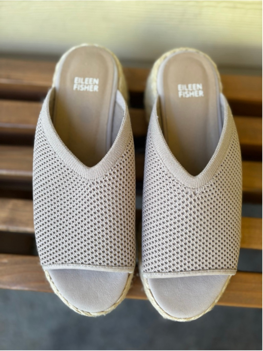 Eileen Fisher Tali Espadrille Wedge Sandals Size 8